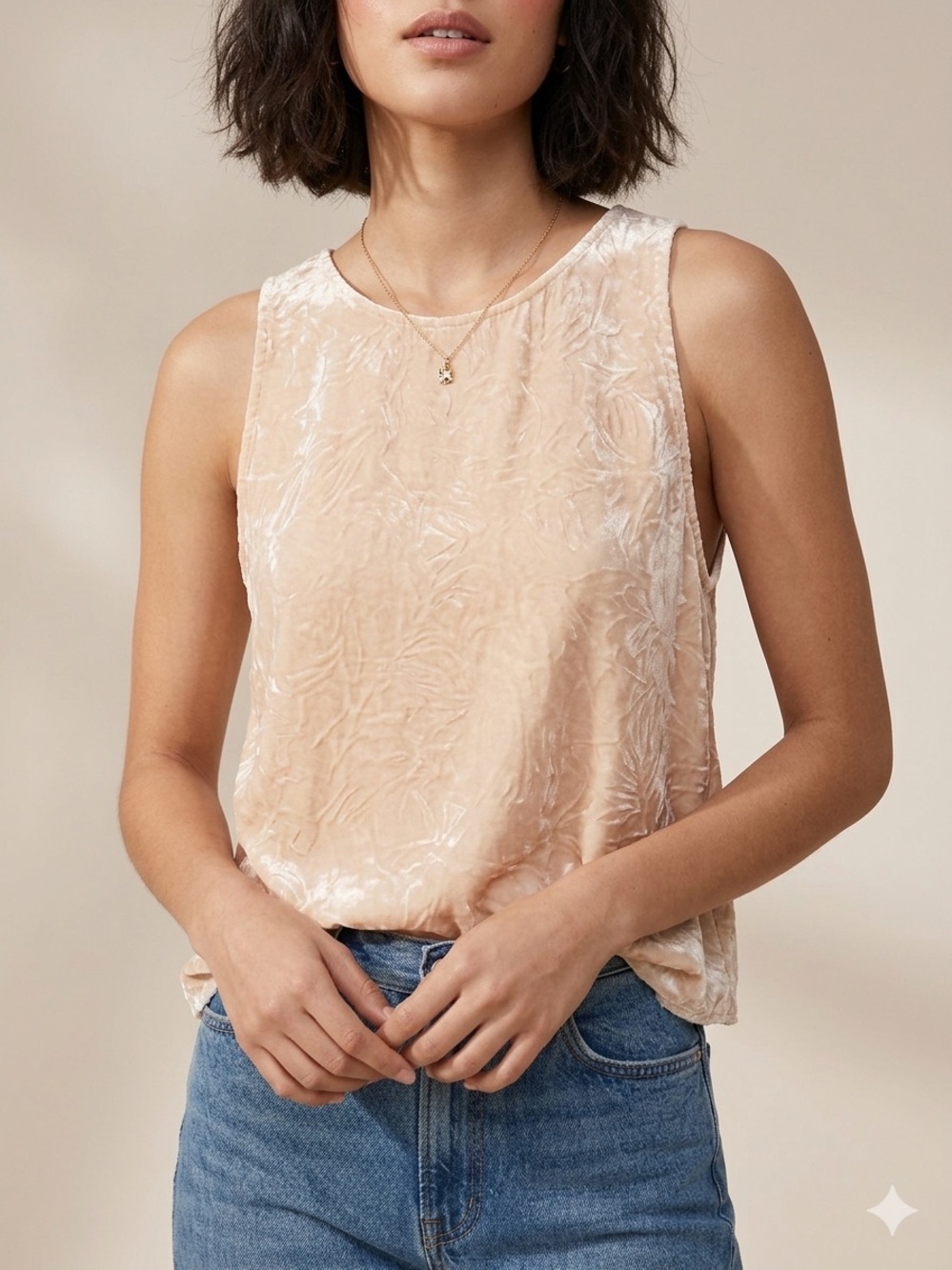 Wilfred Crushed Velvet Camisole in Blush